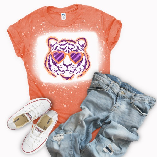 Preppy Purple & Orange Tiger-2 colors