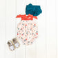 Coral & Peach Floral Romper
