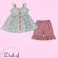 Coral & Aqua Lace Short Set