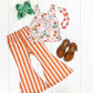 Fall Floral Stripe Bell Pant Set