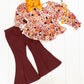 Burgunday & Orange Floral Pant Set