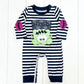 Black Stripe Frankenstein Romper