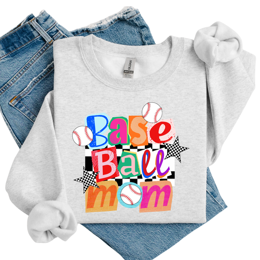 Preppy Baseball Mom Sweatshirt