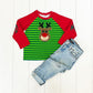 Green Stripe Reindeer Raglan