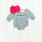 Green Stripe Reindeer Romper