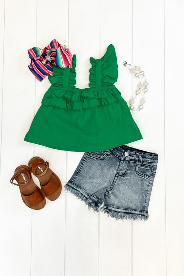 Solid Ruffle Tank Top3 COLORS