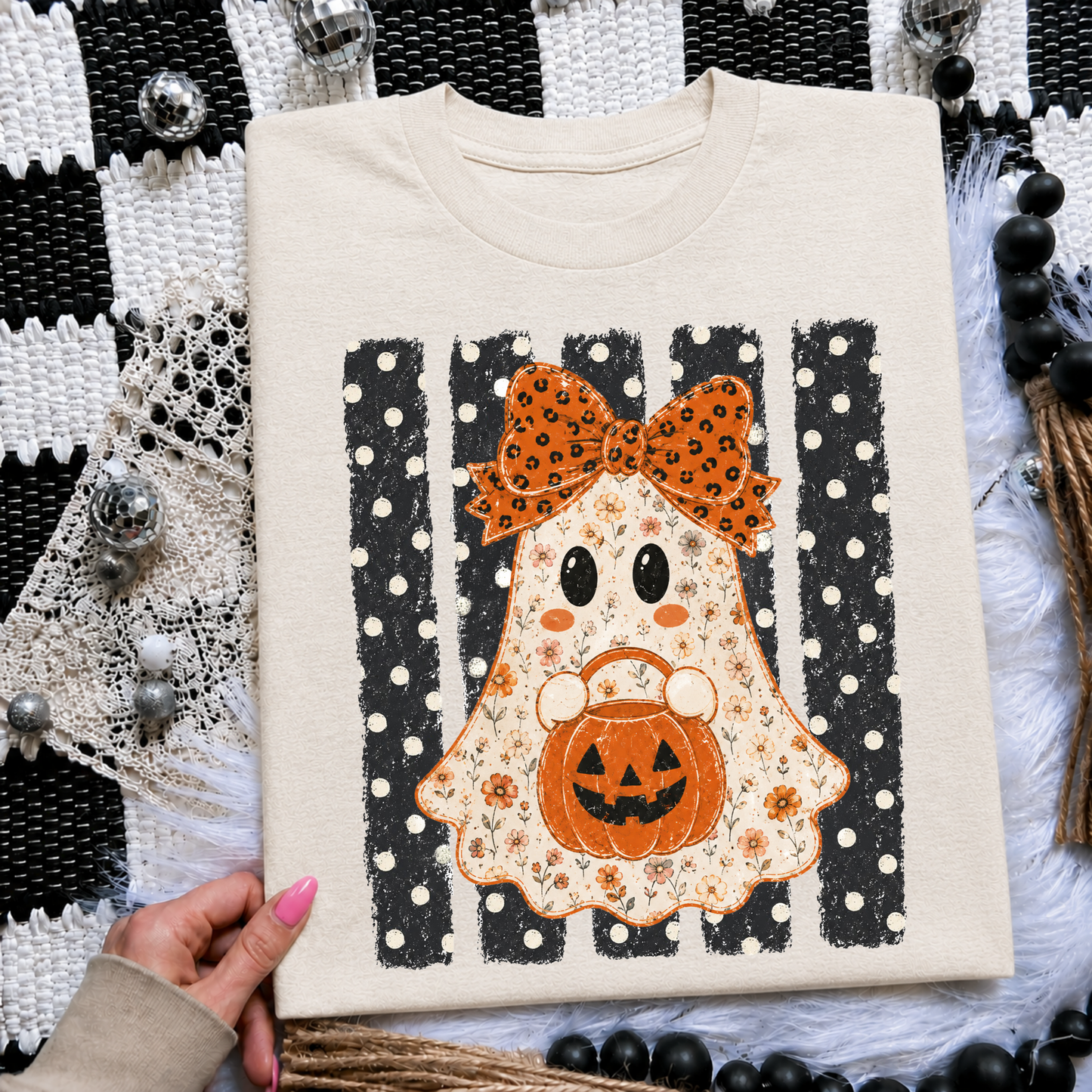 Polka Dot Floral Ghost