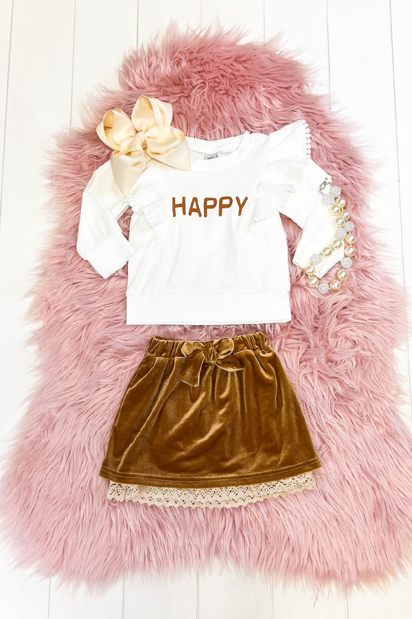 Happy Velvet Skirt Set