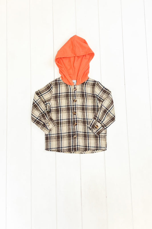 Plaid Hooded Shirt