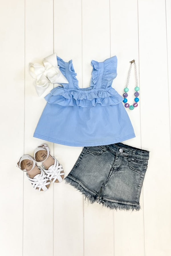 Solid Ruffle Tank Top-3 COLORS
