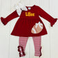 Maroon Football Pant Set- CAN PICK NAME COLOR