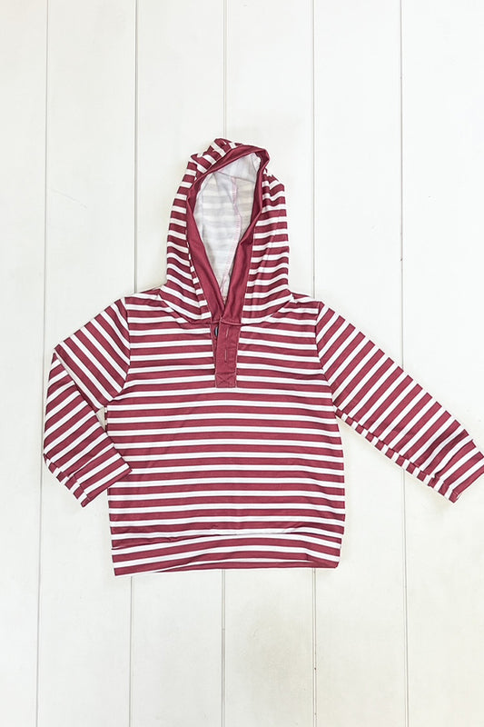 Maroon Stripe Hoodie