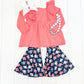 Navy & Coral Daisy Bell Pant Set