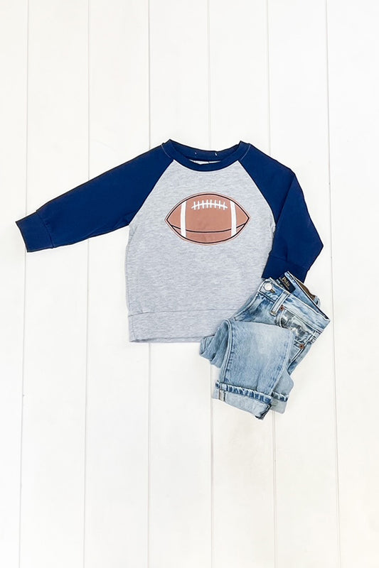Gray & Navy Football Raglan