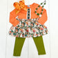Orange & Olive Floral Pant Set