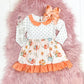 Orange & Blue Floral Pumpkin Dress