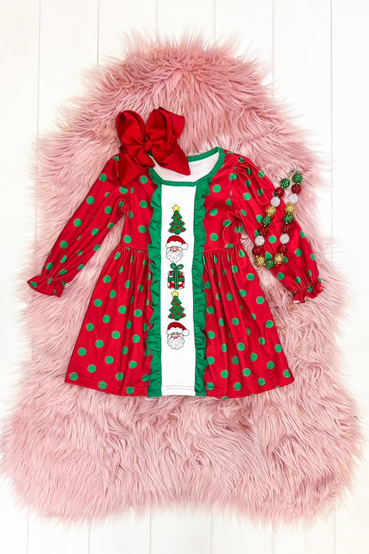 Red & Green Polka Dot Christmas Dress