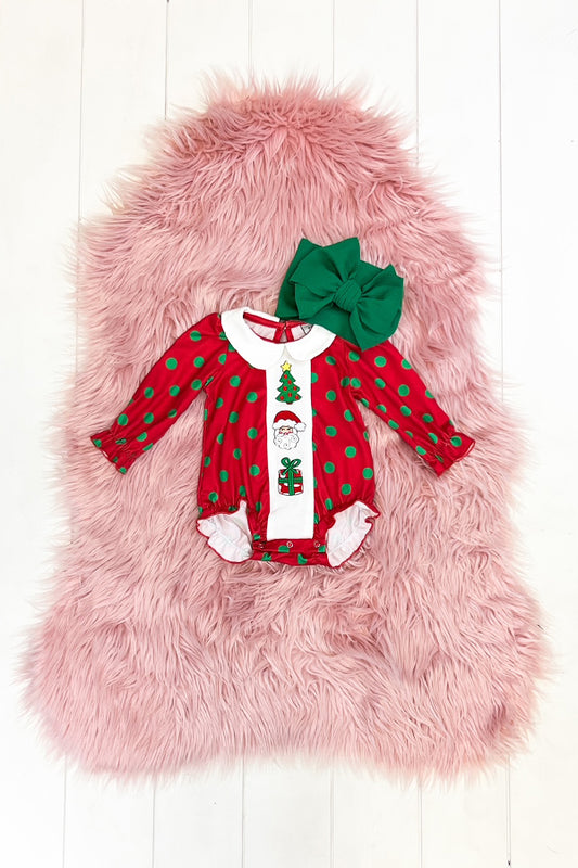 Red & Green Polka Dot Chritmas Romper