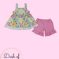 Pink & Yellow Florqal Short Set