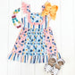 Blue & Pink Stripe Floral Dress
