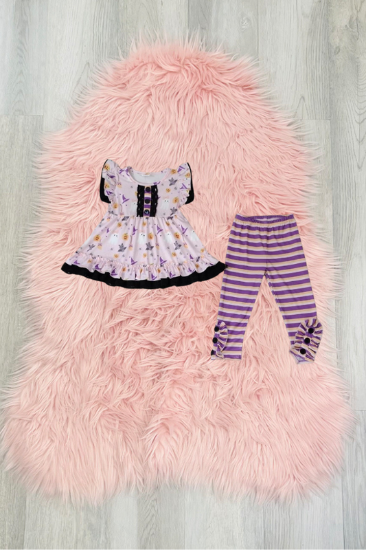 Purple Halloween Pant Set