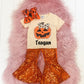 Pumpkin Sequin Bell Pant Set