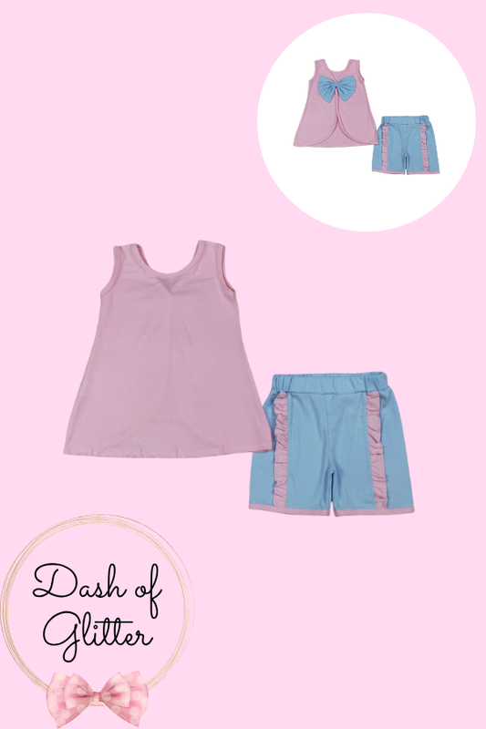 Pink Bow Short Set