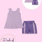 Purple Bow Short Set