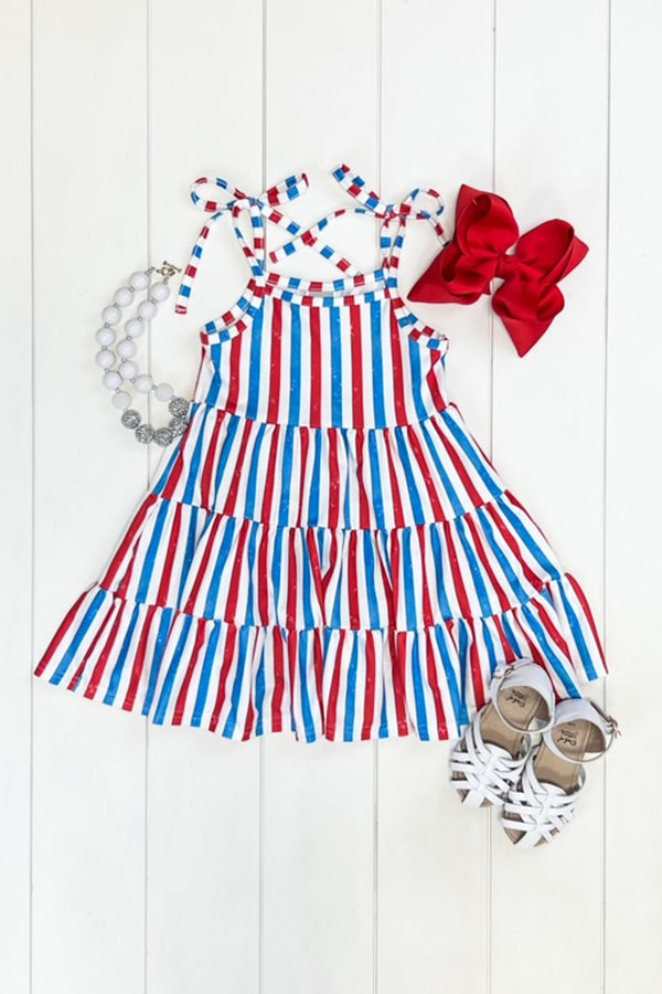 Mama& Me-Red White & Blue Stripe Dress
