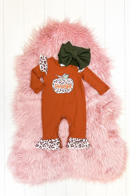 Thankful Leopard Romper