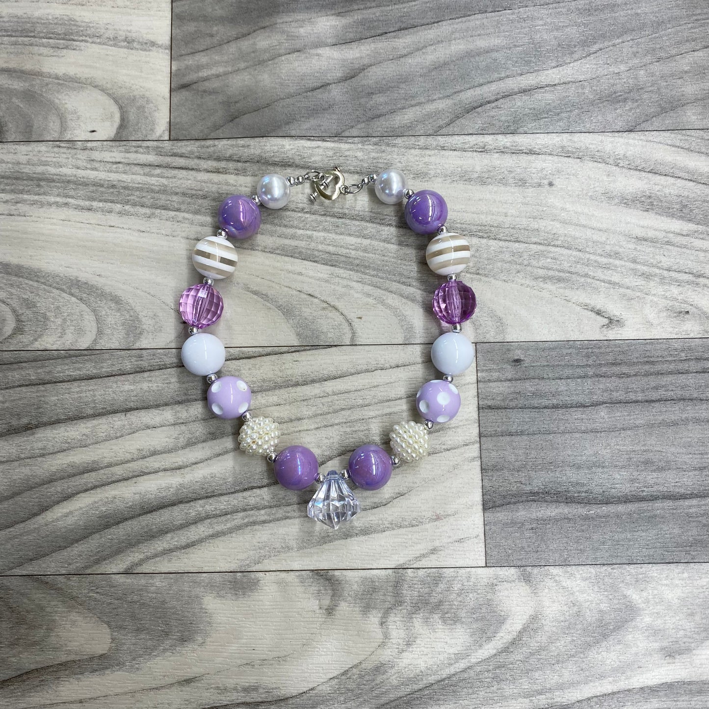 Lavender & Pearl Stripe Necklace