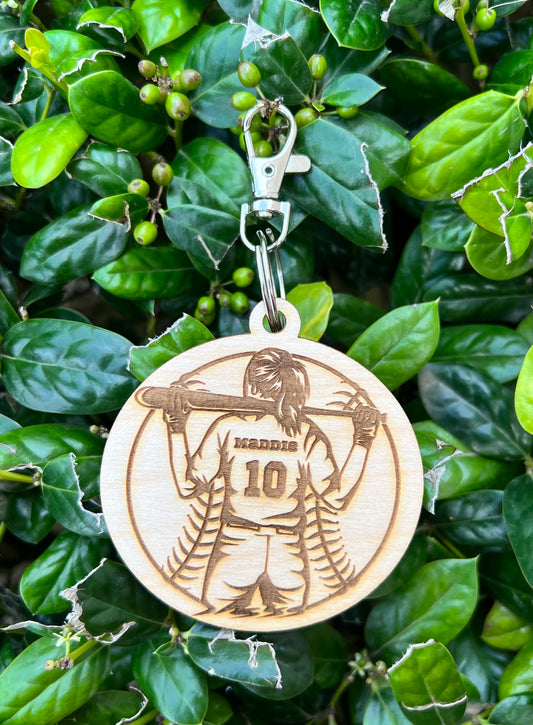 Softball Player Key Chain-customized