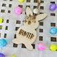 Personalized Wooden Floral Easter Basket Tag With Bead