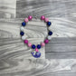 Hot Pink & Navy Rhinestone Whale Necklace