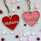 Customizable Wood Heart Tags