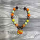 Orange, Yellow & Lime Green Leopard Pumpkin Necklace