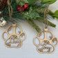 Dog Paw Name Ornament