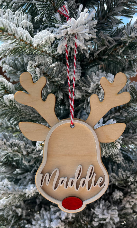 Reindeer Ornament-includes Name