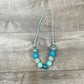 Adjustable-Turquoise Rhinestone Necklace