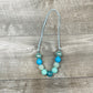 Adjustable-Turquoise Rhinestone Necklace