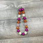 Magenta White & Orange Necklace