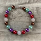 Red Purple Brown & Aqua Necklace