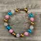 Turquoise Pink Gold & Pearl Necklace