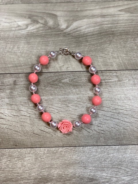 Coral & White Necklace
