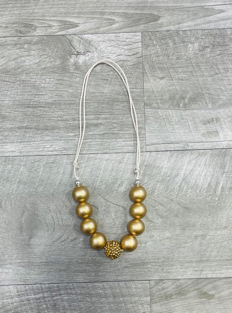 Adjustable- Gold Rhinestone Necklace