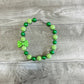 Green & Lime Stripe Bow Necklace