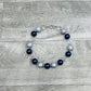 Navy Clear & Silver Necklace
