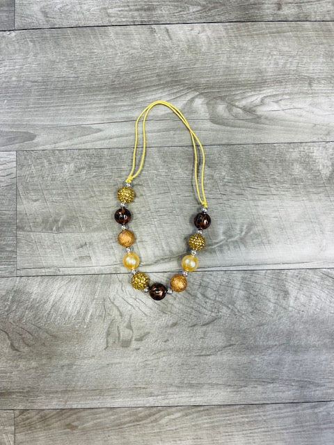 Adjustable - Brown & Gold Necklace