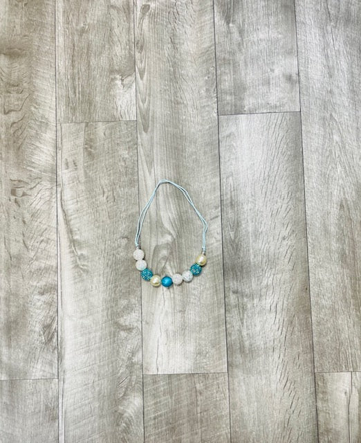 Adjustable- Turquoise & White Necklace
