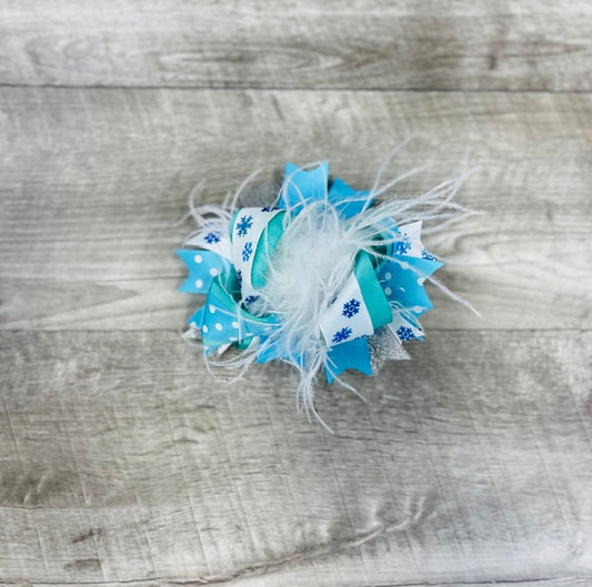 Snowflake Feather Bow